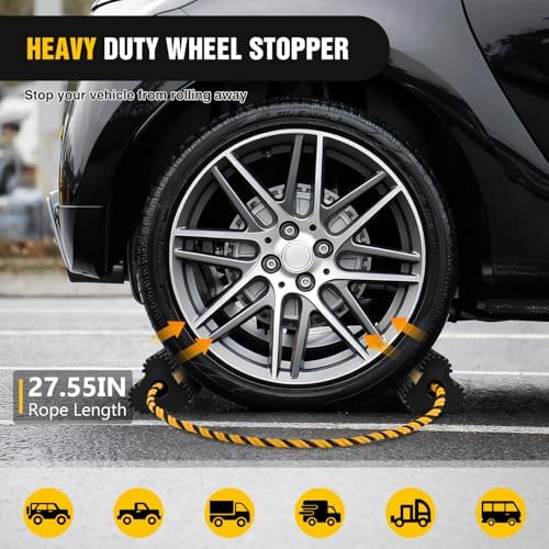 Nilight Wheel Chocks Rubber Yellow Reflective Strips 4 Pack - Image 6