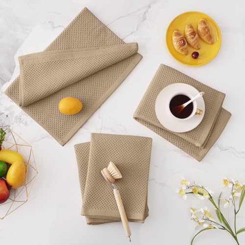 Homaxy 100% Cotton Oversized Waffle Weave Kitchen Towels 8-Pack - Image 7