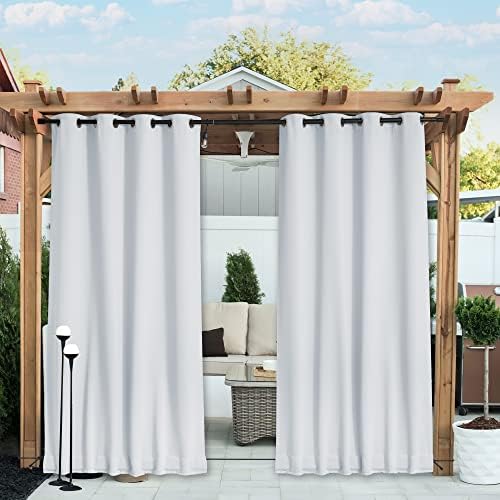 NICETOWN 2 Panels Outdoor Curtains Bottom Fixed by NICETOWN