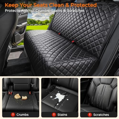 URPOWER Dog Car Seat Cover for Back Seat, Waterproof PU Leather - Image 2