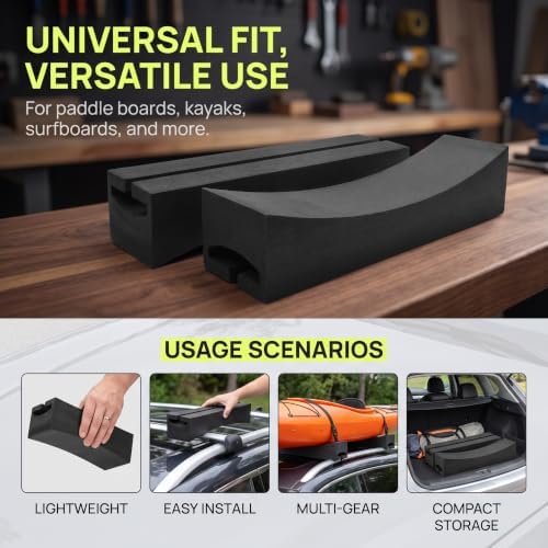 Menolana Kayak Foam Blocks Car Roof Racks Pads Lightweight Easy to Install - Image 3