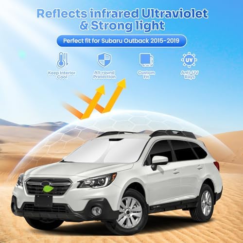 Canvcle Window Shades for 2015-2019 Subaru Outback Accessories Windshield Sun - Image 2