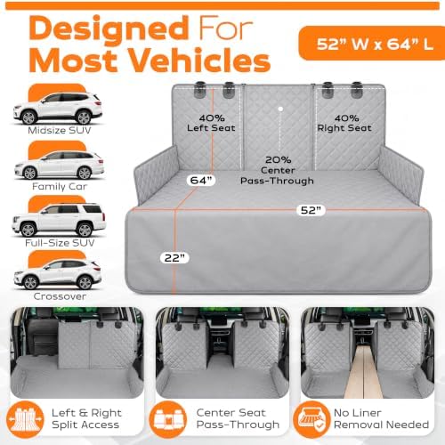 SUV Cargo Liner for Dogs & Pets | Waterproof Trunk Mat for SUV | 60/40 Split - Image 2