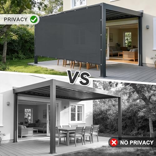 Cool Area Sun Shade Cloth with Grommets, Dark Grey - Image 2