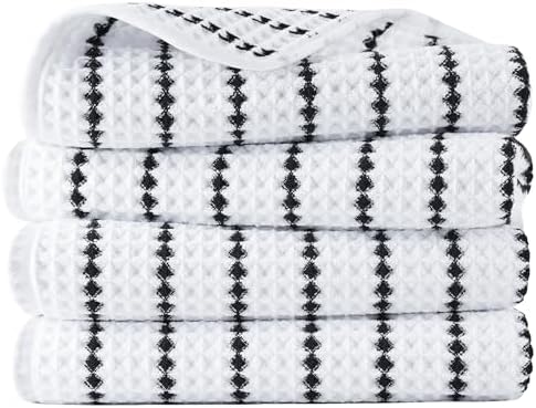 POLYTE 430 GSM Poly Blend Microfiber Quick Dry Waffle Hand Towel, 16x30 in by Polyte