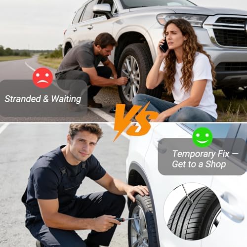 21 PCS Tire Repair Rubber Nail Kit, Premium Spiral Screw-in Tire Plugs - Image 4