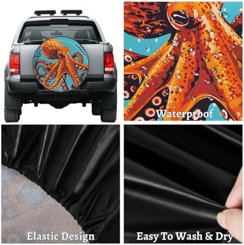 Spare Tire Cover for RV Trailer, Octopus Tire Covers Universal Fit for Travel - Image 4