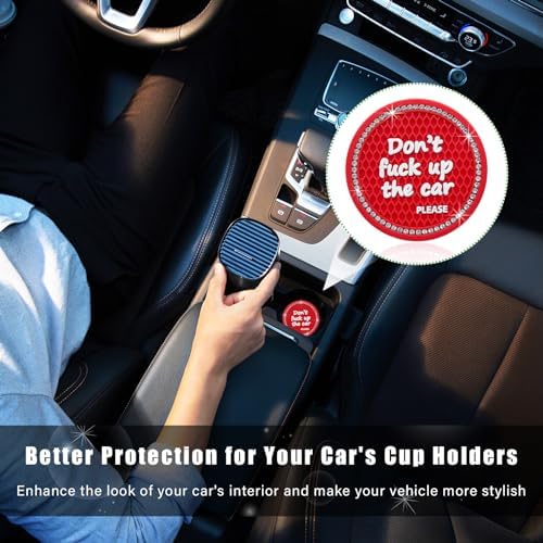 Ziciner 4 Pack Bling Car Cup Holder Coaster, 2.75 Inch Anti-Slip Auto Insert - Image 4