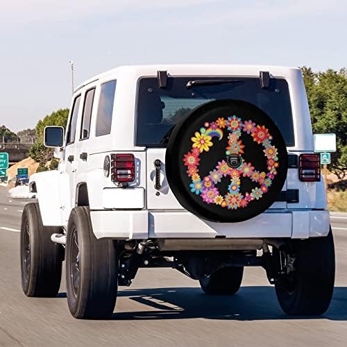 Colorful Peace Flower Spare Tire Cover - Image 2
