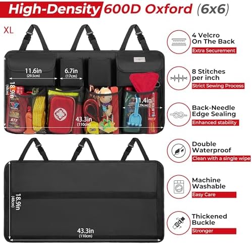 SURDOCA Car Trunk Organizer, LARGE CAPACITY Car Storage Bag - Image 4