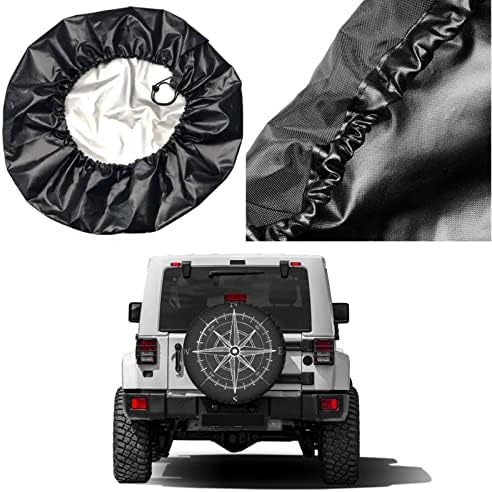 Vintage Wind Rose Compass Spare Tire Cover Dust-Proof Wheel Tire Cover Fit - Image 5
