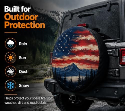 Spare Tire Cover, 420D Oxford Fabric Waterproof Tire Cover - Image 2