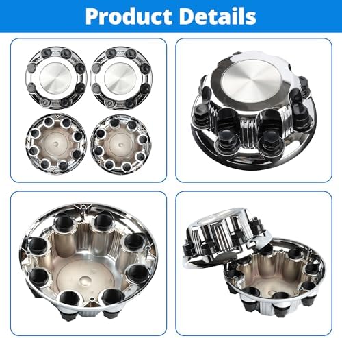 4PCS Wheel Center Hub Caps w/Lug Nut Covers - Image 4