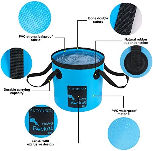 2 Pack Collapsible Bucket 5 Gallon Container Folding Water Bucket Portable Wash - Image 2