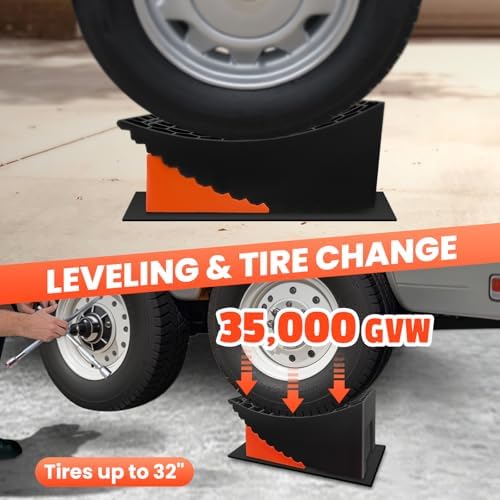 ROBLOCK Tandem Trailer Tire Change Ramp, Tire Lifts Up to 6.3", Raised Tire - Image 6