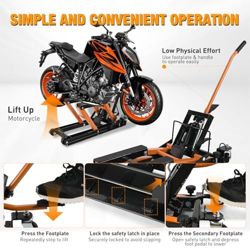 Nilight Motorcycle Lift Jack 1500 LBS Hydraulic Lifts ATV Scissor Jacks - Image 3
