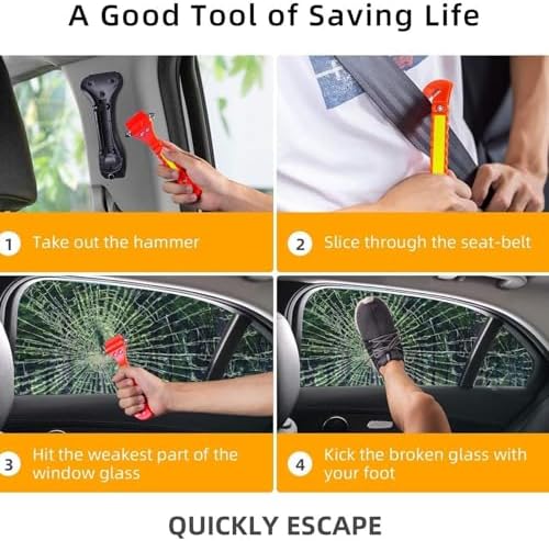 Safety Hammer, 10 Pack Car Emergency Escape Tool Car Window Breaker and Seat - Image 6