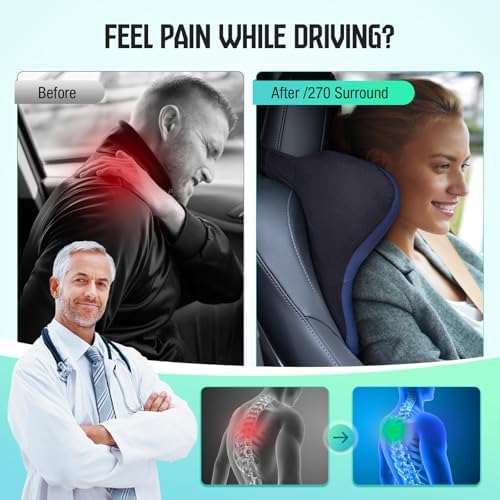 Car Neck Pillow for Driving Seat, Soft Memory Foam Headrest Pillow - Image 5