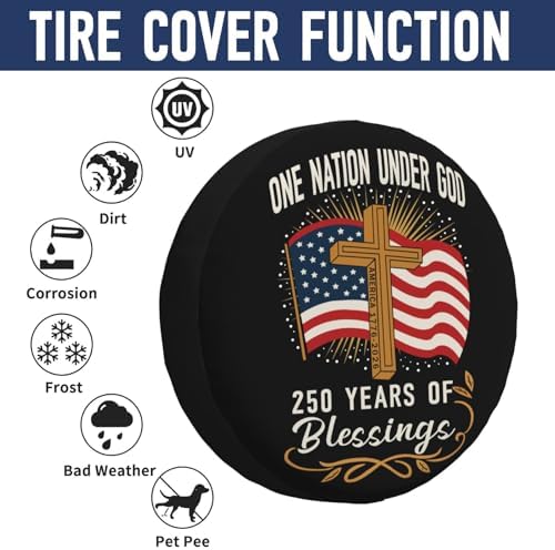 250 Anniversary USA Flag Spare Tire Cover - Image 5