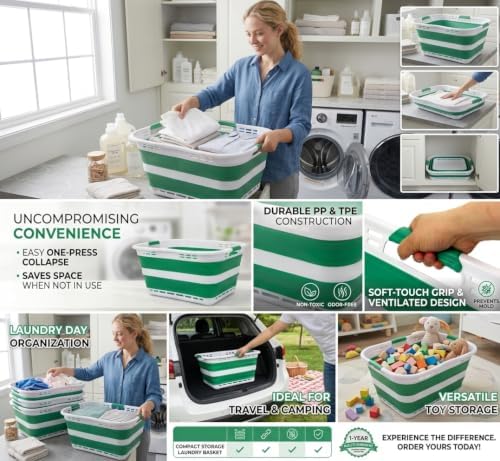 SAMMART 42L Collapsible Plastic Storage Basket - Image 4