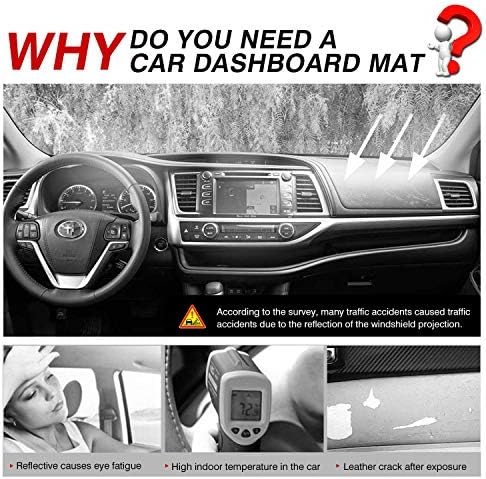 CARTIST Dashboard Cover Mat for 2014-2017 2018 2019 Toyota Highlander - Image 2