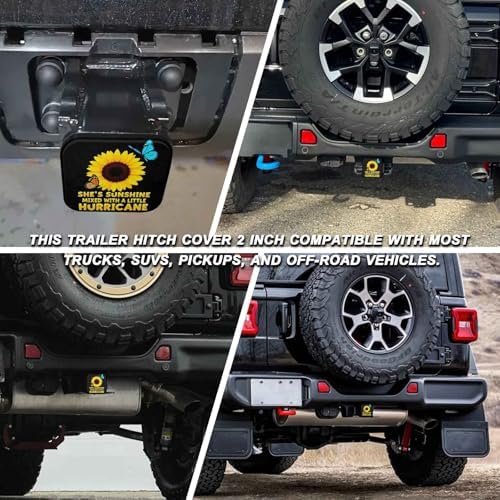 2 Inch Sunflower Butterfly Trailer Hitch Cover Rubber Receiver Tube Plug Cap - Image 5