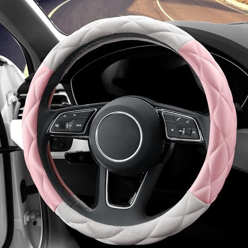 YHONGJT Cute Soft Microfiber Leather Anti-Slip Steering Wheel Cover, Universal - Image 3