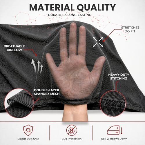 XL/Car Side Window Shades for SUV. 8 Sizes/2 Pack. Stretch-to-Fit Mesh for Rear - Image 6