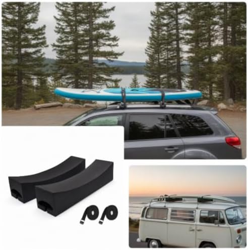Gralara 2 Pieces Soft Roof Rack Pads Temporary Wave Board Roof Pads Board - Image 2