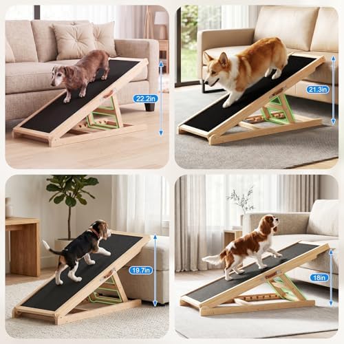 Tresbro Dog Ramp for Couch, 39.4'' Long 18''-23.6'' Height Pet Ramp - Image 6