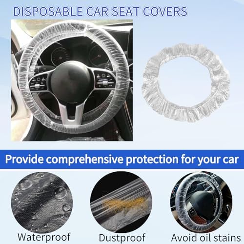 100 PCS Universal Car Disposable Steering Wheel Cover - Image 2