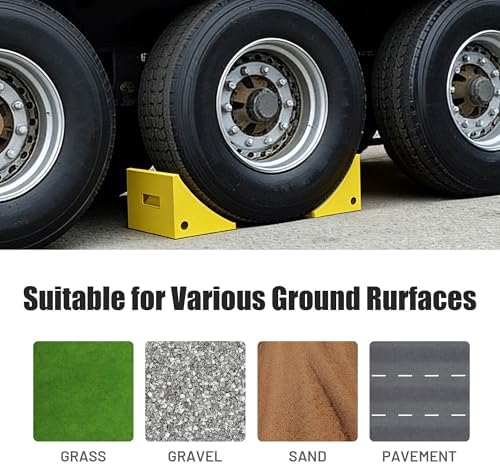 Yescom Large Wheel Chocks for Tires Under 50" 90 Ton Load Capacity 2 Pack - Image 2
