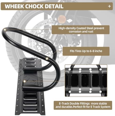 4-Pack E-Track Wheel Chock for E-Track System, Motorcycle Wheel chock - Image 4