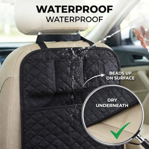 SAVUK 2 Pack Car Back Seat Cover 3 Pocket + 1 XLarge Pocket Organizer Protector - Image 6