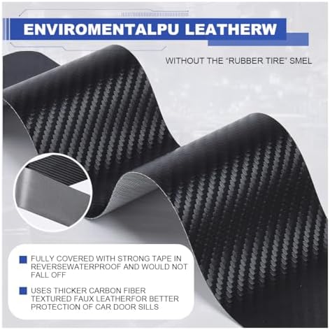 ZIMISI 4PCS Tri-Color Door Sill Protectors, Anti-Scratch Carbon Fiber Entry - Image 4