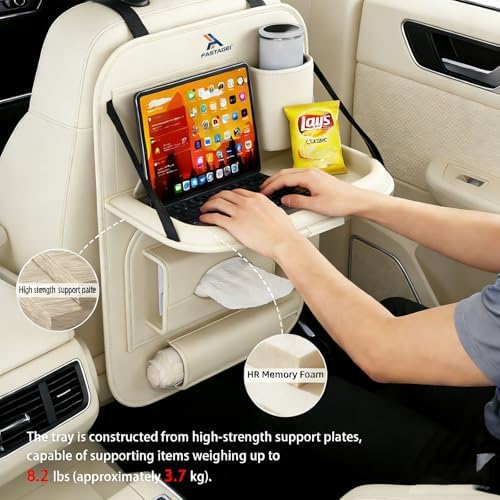 2 Pack Universal Premium Leather Foldable Car Backseat Organizer - Image 2
