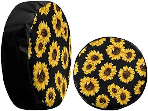 Delerain Spare Tire Cover Sunflower Wheel Covers Waterproof Dust-Proof UV Sun - Image 4