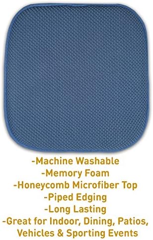 Sweet Home Collection Memory Foam Chair Cushion Honeycomb Pattern Solid Color - Image 3