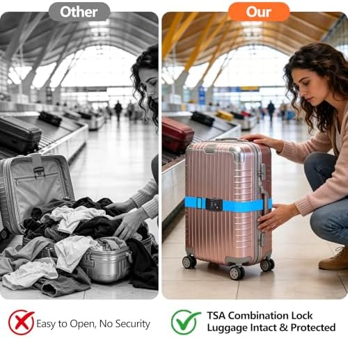 BILIONE Luggage Straps for Suitcases TSA Approved, Travel Belt - Image 4