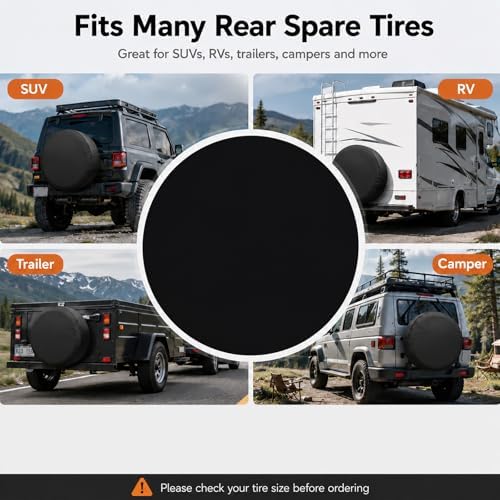 Spare Tire Cover, 420D Oxford Fabric Waterproof Tire Cover - Image 3