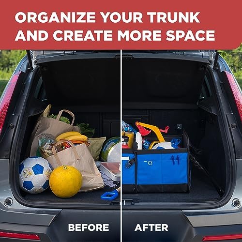 Blue Car Cargo Trunk Organizer for SUV & Auto Storage - Image 6