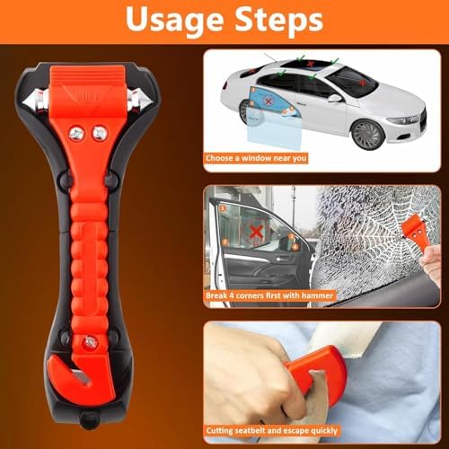 BFXM Car Window Breaker Hammer and Seat Belt Cutter 2-in-1, 20 Packs - Image 7