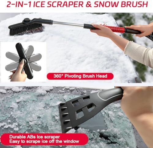Lightweight 33.5" Ice Scraper 7" Snow Brush Head - Image 5