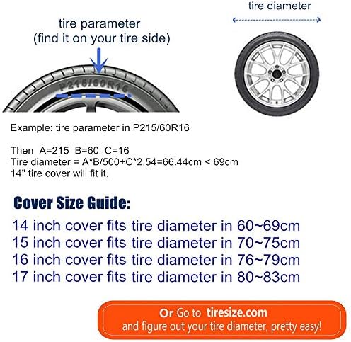 Spare Tire Cover 17 inch Waterproof PVC Leather Wheel Cover American Star - Image 3