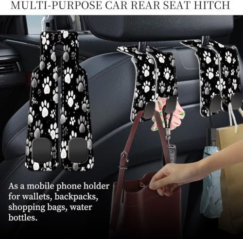 PU Leather Car Seat Hook, Storage Headrest Hanger, Cute Car Backseat Organizer - Image 3