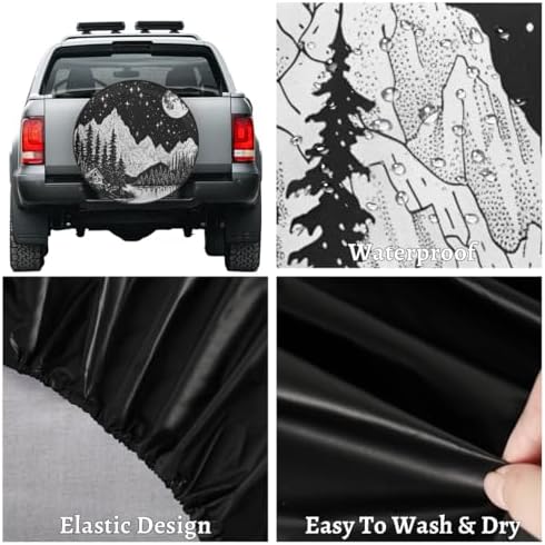 Rv Spare Tire Cover Wheel Mountain Moon Forest Tire Covers Wheel Protectors - Image 4