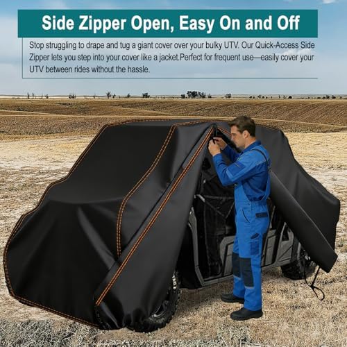 Zippered UTV Cover 4-6 Seater Outdoor UV Protection Storm-Proof Cover - Image 6