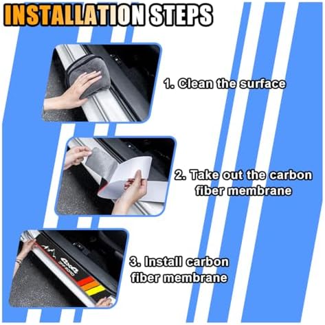 4PCS Tri-Color Door Sill Protectors, Carbon Fiber Door Threshold Protection - Image 5