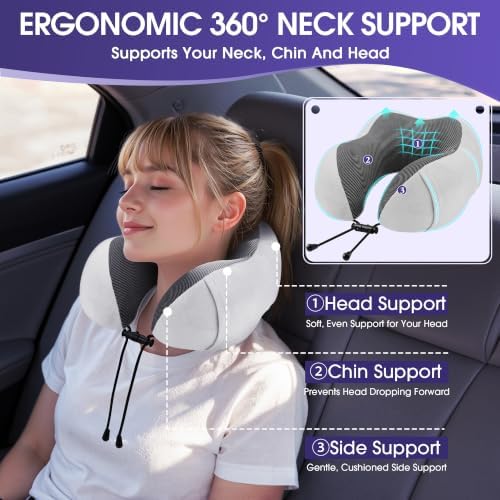 CloudBliss Memory Foam Travel Neck Pillow - Image 2
