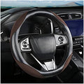 Moly Magnolia 15 Inch Car Steering Wheel Cover, Carbon Black/Coffee by Moly+Magnolia